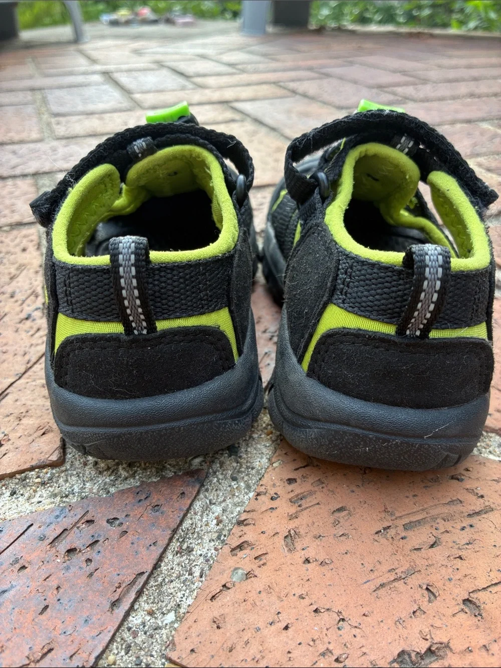 Keen Kids Black and Lime Green Closed-Toe Water Shoes